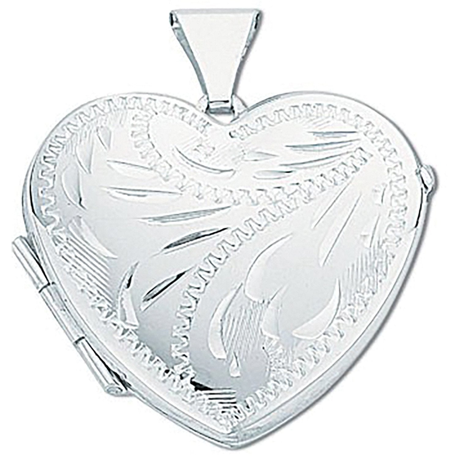 Silver Medium Engraved Heart Shaped Locket - Luxury Watch - Certified Authentic - Swiss Made – Luxury Watch by Imperia